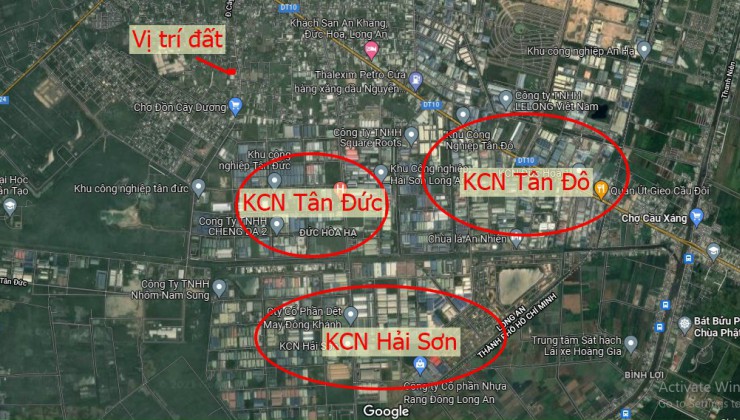 Chủ chủ cần bán đất nền dự án Đức Hòa Hạ - Huyện Đức Hòa nằm cách TP.HCM 10km.