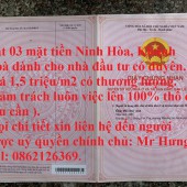 Đất 03 mặt tiền Ninh Hòa, Khánh Hoà dành cho nhà đầu tư có duyên.