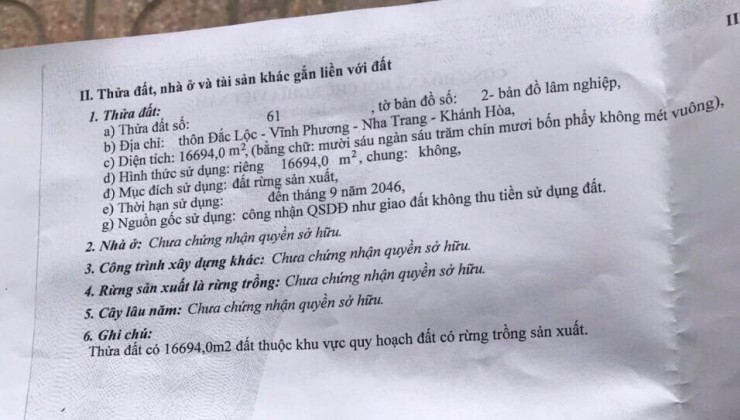 Khu đất tiềm năng cách trung tâm TP Nha Trang không quá 10km