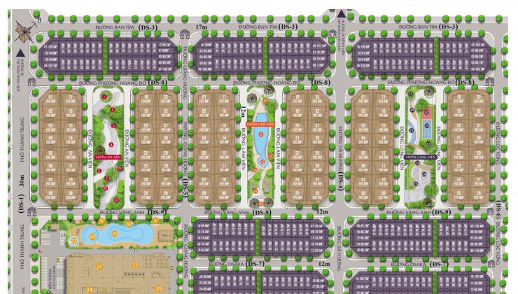 Bán BT Eurowindow Twin Parks, DT 192.5m2 mặt đường lam Viên, view đẹp, giá tốt.