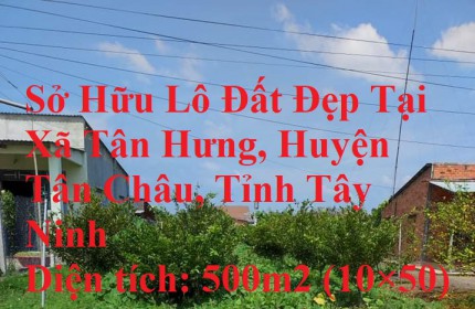 Sở Hữu Lô Đất Đẹp Tại Xã Tân Hưng, Huyện Tân Châu, Tỉnh Tây Ninh