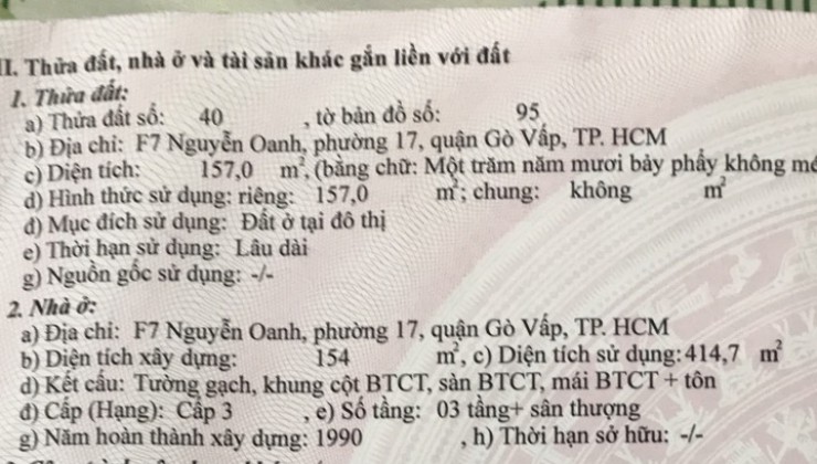 Cần bán GẤP nhà mặt tiền đang KD tại 230 Nguyễn Oanh, P17, Quận Gò Vấp, giá tốt