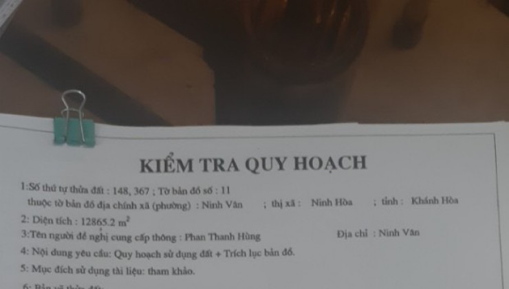 Cần Bán Lô Đất Xã Ninh Vân Thị Xã Ninh Hoà Tỉnh Khánh Hoà