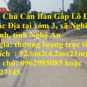 Chính Chủ Cần Bán Gấp Lô Đất Vị Trí Đắc Địa tại xóm 3, xã Nghi Phú, TP Vinh, tỉnh Nghệ An
