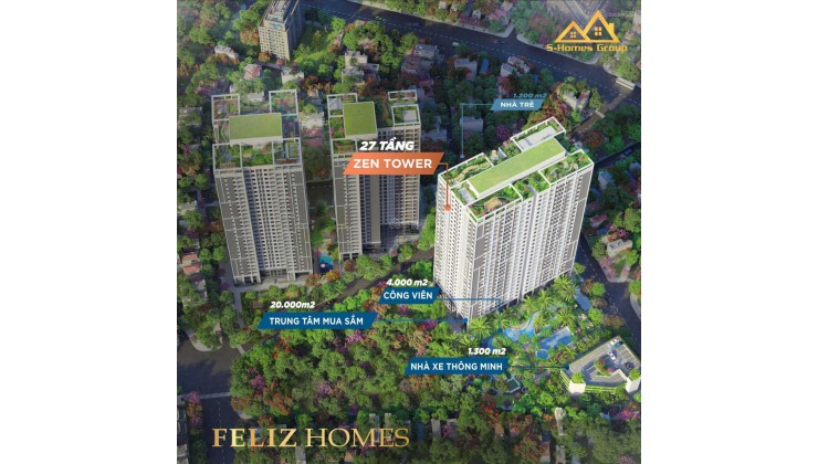 BÁN CĂN 73M2 2 NGỦ 2 VỆ SINH TÒA ZEN SIÊU HÓT CỦA DỰ ÁN FELIZ HOME HOÀNG MAI