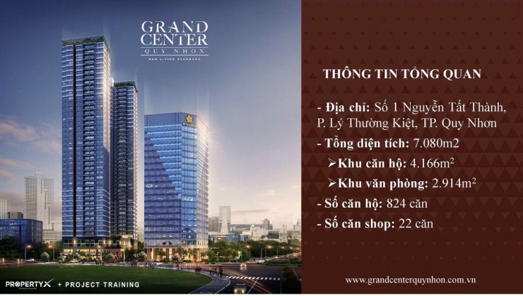 Sở hữu trọn đời căn hộ cao cấp Grand Center Quy Nhơn với giá 2,4 tỷ/căn 2PN