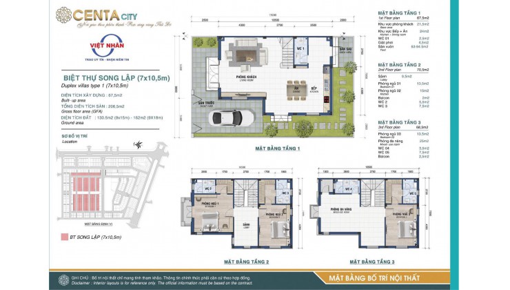 Diện tích 135m2 - Nằm trong đại đô thị 700ha của VSIP