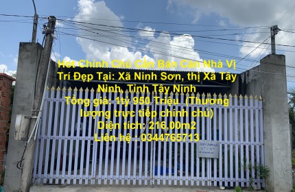 Hot Chính Chủ Cần Bán Căn Nhà Vị Trí Đẹp Tại: Xã Ninh Sơn, thị Xã Tây Ninh, Tỉnh Tây Ninh