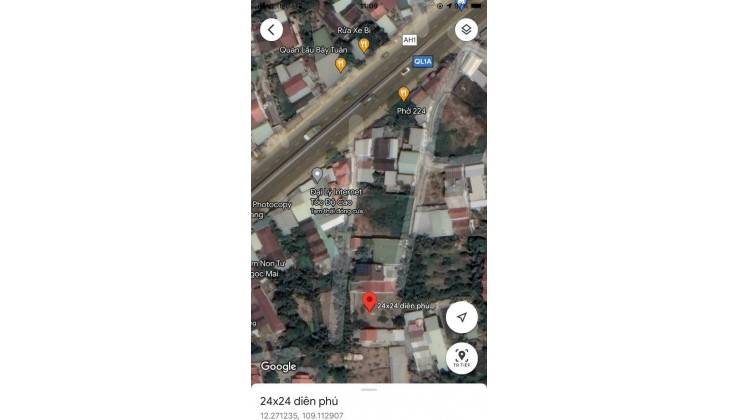 Bán lô đất Diên Phú -Diên Khánh giá rẽ nhất khu vực sát ql1a DT 12X23  lh e ngay 0362382209