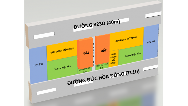 Bán Đất Thổ Cư 5X22. Mặt Tiền Đường Tỉnh Lộ DT 823 Đức Hòa.Long An.Giá 1900 tỷ