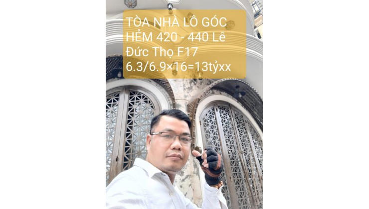 Bán gấp Tòa nhà Khủng lô góc Lê Đức Thọ Phường 17 Gò Vấp 13 tỷ x