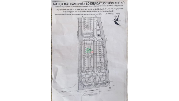 Bán đất đấu giá Nguyên Khê Đông Anh – 80m X3 Khê Nữ