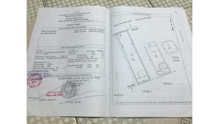 Nhà mặt tiền Tùng Thiện Vương, phường 11, quận 8, DT 6x27,4m (nhà cấp 4)