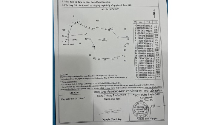 Bán Rẻ Lô Đất 3,7 hecta - Xã Diên Lâm, Huyện Diên Khánh, Khánh Hòa