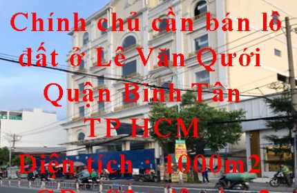 Chính chủ cần bán lô đất ở Đường Số 14 - Lê Văn Qưới - Quận Bình Tân - TP HCM