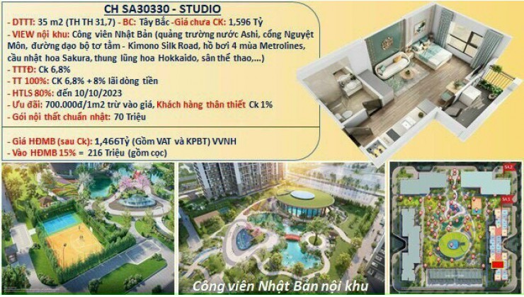 TÔI CẦN BÁN NHANH CĂN HỘ SAKURA VINHOMES SMART CITY