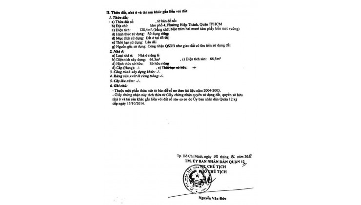 Q12.473. BÁN ĐẤT TẶNG NHÀ, DT.128M2, NGANG 7.5M, NGAY HIỆP THÀNH CITY Q12, GIÁ TỐT ĐẦU TƯ, NHỈNH 5.35 TỶ.
