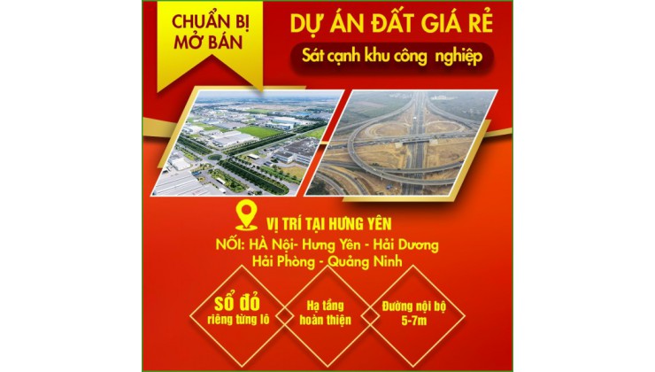 ĐẤT NỀN DỰ ÁN GIÁ RẺ TIẾP GIAP NHIỀU KHU CÔNG NGHIỆP.