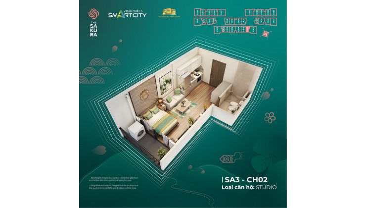 Quỹ căn STUDIO Giá Tốt Nhất thị trường, Vốn chỉ từ 230 triệu. Phân khu SAKURA – Vinhomes Smart City. DỄ BÁN – DỄ CHO THUÊ