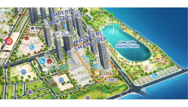 Bán nhanh Căn Penhouse 1N+1 52m2 tại Masteri Smart City, view hồ điều hòa 4,8ha, công viên trung tâm, bàn giao hoàn thiện nội thất - Giá sốc 3,2 tỷ,