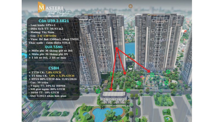 Căn hộ cao cấp  Masteri West Heights -  Cho cuộc sống đầy năng lượng và tinh thần được tái tạo mỗi ngày!