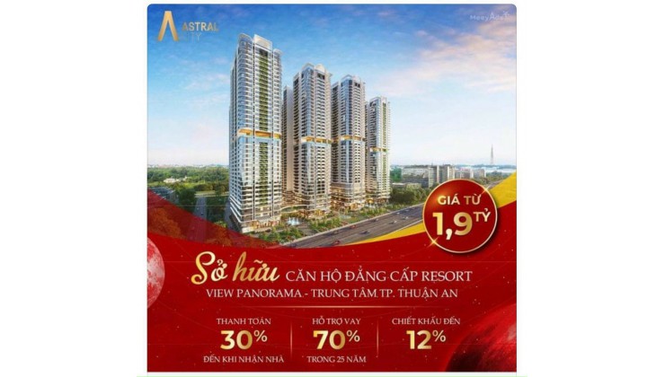 Astral City sở hữu ngay chỉ 590tr, ân hạn lãi gốc 24th, 300m mặt tiền đường ql13.