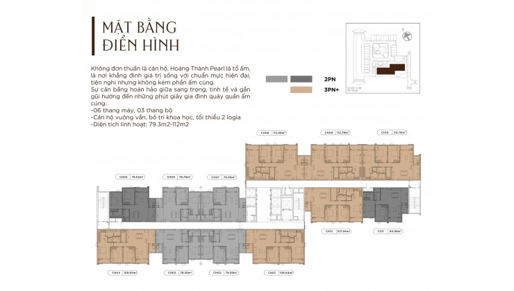 Miễn trung gian - Căn 2 ngủ - 3.477 tỷ, căn 3 ngủ - 4.596 tỷ giá rẻ và net nhất Hoàng Thành Pearl