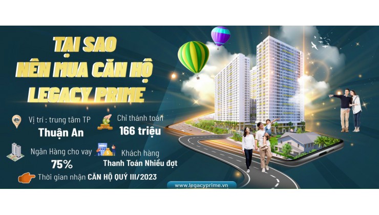 Chỉ trả trước 166 Triệu (15%) cho đến khi nhận nhà.