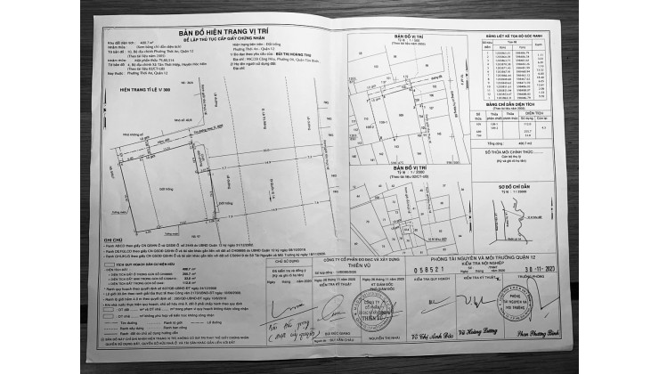 Bán lô đất diện tích 400,7 m2 2 mặt tiền đường Lê Thị Riêng, P. Thới An, Q. 12, Tp. HCM.