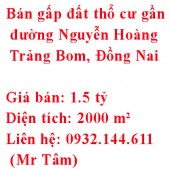 Bán gấp đất thổ cư gần đường Nguyễn Hoàng, Trảng Bom, Đồng Nai