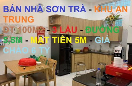 DT 100m2, 3 Lầu, đường 5.5m. cạnh Bluhous An Trung, Sơn Trà. Chỉ 6 tỷ