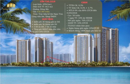 Cần bán căn 2N  MASTERI WATERFRONT tọa độ kim cương ngay trung tâm đại đô thị Vinhomes Ocean Park