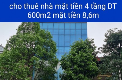 cho thuê nhà mặt phố 4 tầng DT 600m2, mặt tiền 8,6m đường Quang Trung, Hà Nội. mặt đường rộng, kinh doanh tốt