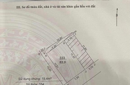 Bán đất Thọ Am Liên Ninh, DT 84m, MT 7.3m, giá 3.45 tỷ, ô tô tránh cách 10m