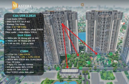 BÁN GẤP CĂN HỘ CHUNG CƯ 45,9M2 (2TỶ748) VINHOMES SMARTCITY TÂY MỖ ĐẠI MỖ NAM TỪ LIÊM HÀ NỘI