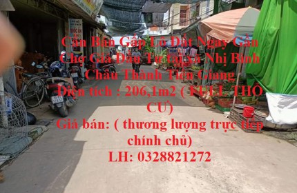 Cần Bán Gấp Lô Đất Ngay Gần Chợ Giá Đầu Tư tại xã Nhị Bình Châu Thành Tiền Giang