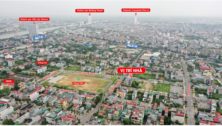 Chính chủ bán nhà 4 tầng view công viên đường rộng 21m thành phố Phủ Lý, Hà Nam