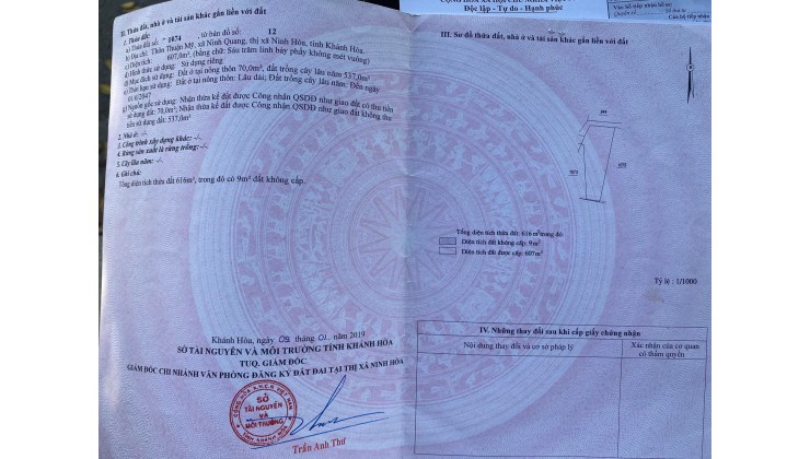 ha gia Bán lô đất nở hậu sắp lên Phường giá chỉ 3tr6/m2Ninh Quang Ninh Hoà lh 0985451850 Xuyên
