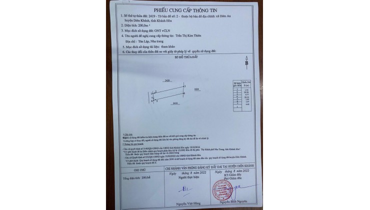 Bán lô đất cách đường 23.10 chỉ 200m giá chỉ 13tr thông ra vng Diên An D.Khánh ô tô vi vu  lh 0985451850 Xuyên