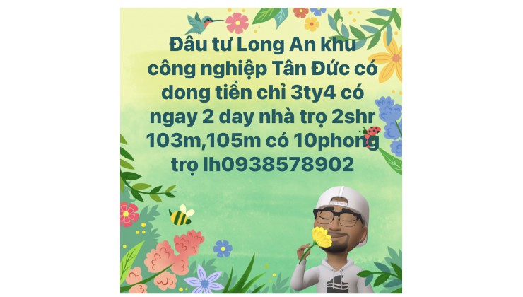 Nhà trọ đôi 10phong khu vực Bình Tiền Long An