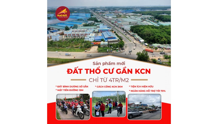 Bán đất thổ cư sổ sẵn tại Bình Dương cách KCN 3km