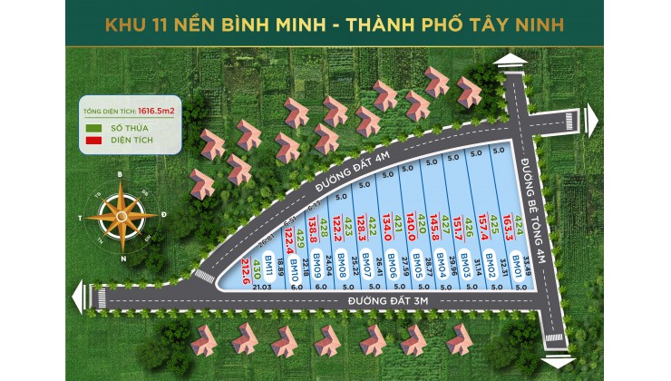 Đất 2 mặt tiền tp Tây Ninh, sổ hồng riêng, 350tr