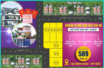 Chính chủ chuẩn bị mở bán ô đất ngõ phố Trần Đức Vượng, giá chỉ từ 589tr/ô. đường nhựa rộng 5m, chỉ 2 phút di chuyển là tớ ủy ban nhân dân xã