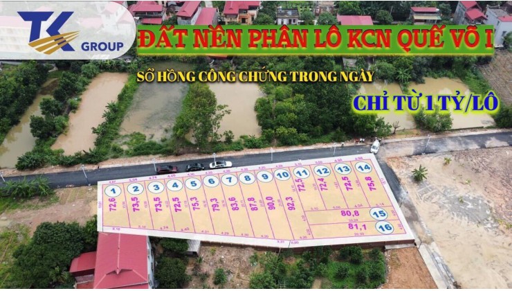 Chính chủ cần bán đất quế võ bắc ninh diện tích 92.3m2 mặt tiền 4.2m giá 1.8 tỷ đã có sổ hồng