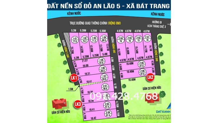 Bán lô đất nền sổ đỏ Bát Trang-An Lão ngay sát Tràng Duệ 3