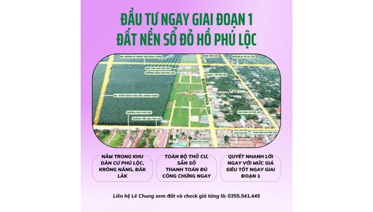 Chủ cần bán nhanh 2 lô đất vuông đẹp tại Phú Lộc, Krong Năng, Đắk Lắk
