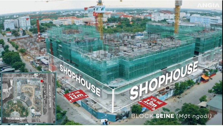 Shophouse ngay trong khu hành chính và mặt tiền đường Nguyễn Văn Linh, cam kết cho thuê lên đến 1,8 tỷ