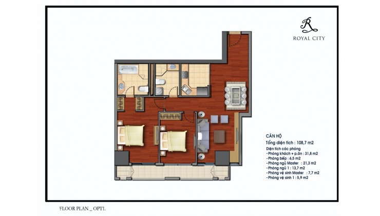 Chính chủ bán căn hoa hậu R2A Royal city, 108,7m, BCông Đông Nam