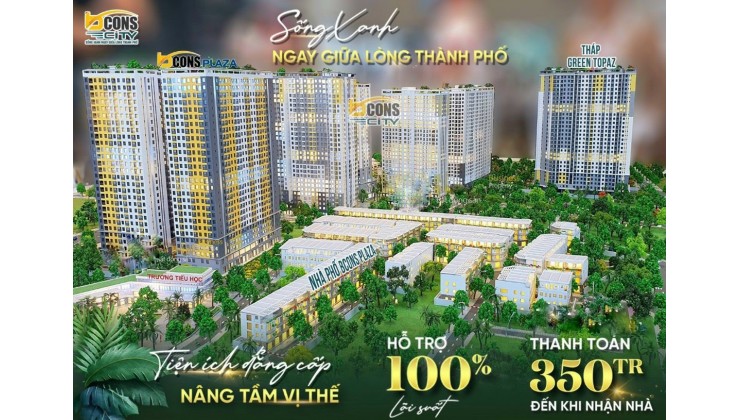 CĂN HỘ BCONS CITY DI CHUYỂN RA PHẠM VĂN ĐỒNG CHỈ 5 PHÚT - SỞ HỮU NGAY TRẢ TRƯỚC 350 TRIỆU/CĂN 2PN