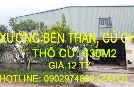 Bán nhà xưởng diện tích 14x45m (630M2) - CỦ CHI , giá 12 tỷ